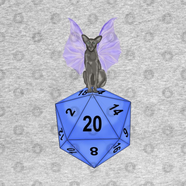 Druid cat. Winged cat. D20 by KateQR